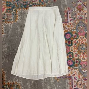 Banana Republic Cream Linen Midi-Skirt